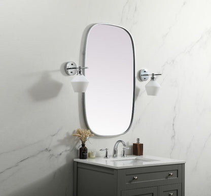 Elegant Furniture & Lighting - Brynn Metal Frame Oval Mirror 24x40 Inch in Silver - MR2B2440SIL veiw 3