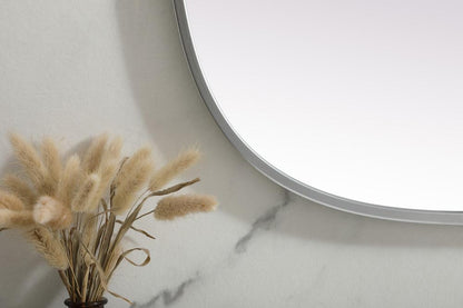 Elegant Furniture & Lighting - Brynn Metal Frame Oval Mirror 24x40 Inch in Silver - MR2B2440SIL veiw 6