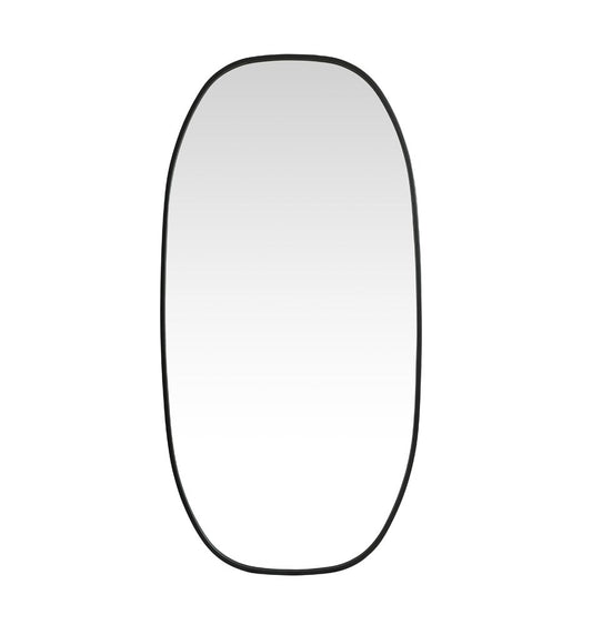 Elegant Furniture & Lighting - Brynn Metal Frame Oval Mirror 24x48 Inch in Black - MR2B2448BLK veiw 1