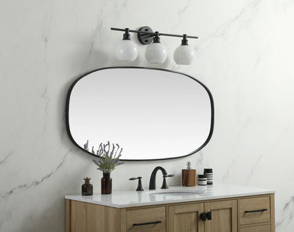 Elegant Furniture & Lighting - Brynn Metal Frame Oval Mirror 24x48 Inch in Black - MR2B2448BLK veiw 3