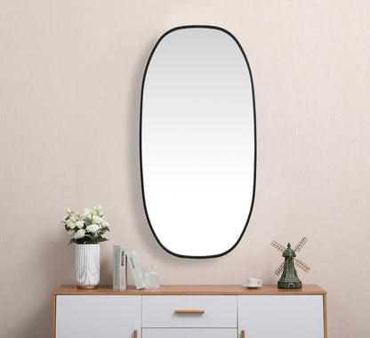 Elegant Furniture & Lighting - Brynn Metal Frame Oval Mirror 24x48 Inch in Black - MR2B2448BLK veiw 4
