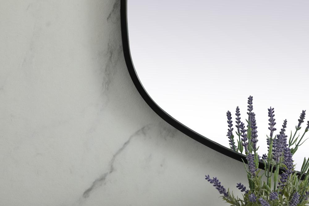 Elegant Furniture & Lighting - Brynn Metal Frame Oval Mirror 24x48 Inch in Black - MR2B2448BLK veiw 6