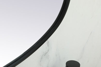 Elegant Furniture & Lighting - Brynn Metal Frame Oval Mirror 24x48 Inch in Black - MR2B2448BLK veiw 7