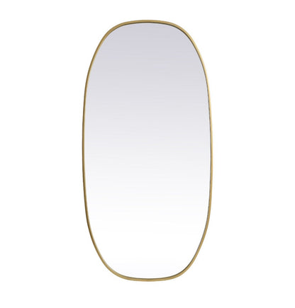 Elegant Furniture & Lighting - Brynn Metal Frame Oval Mirror 24x48 Inch in Brass - MR2B2448BRS veiw 1