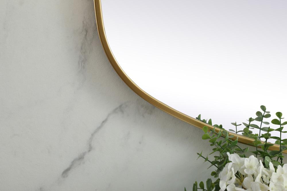 Elegant Furniture & Lighting - Brynn Metal Frame Oval Mirror 24x48 Inch in Brass - MR2B2448BRS veiw 6