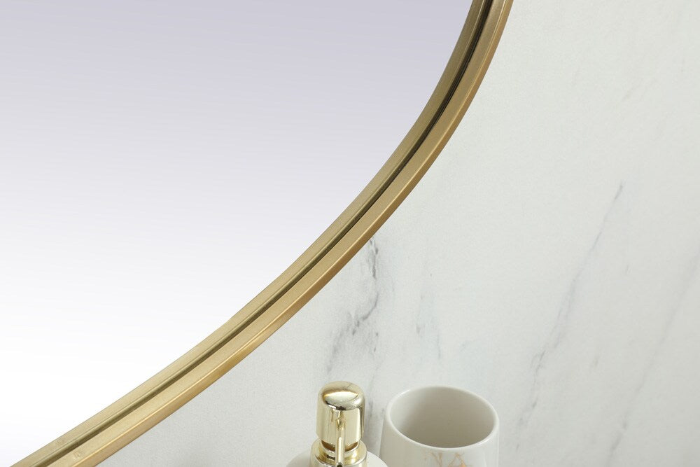 Elegant Furniture & Lighting - Brynn Metal Frame Oval Mirror 24x48 Inch in Brass - MR2B2448BRS veiw 7