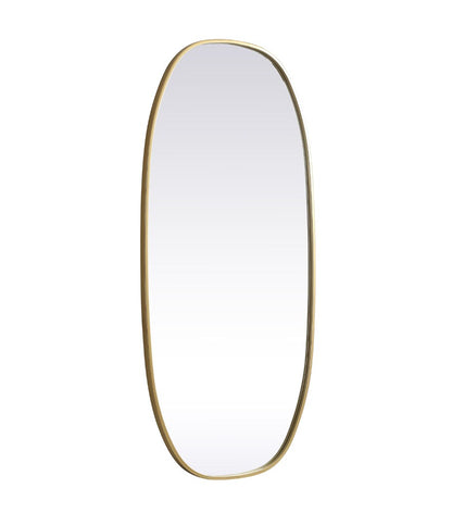 Elegant Furniture & Lighting - Brynn Metal Frame Oval Mirror 24x48 Inch in Brass - MR2B2448BRS veiw 8