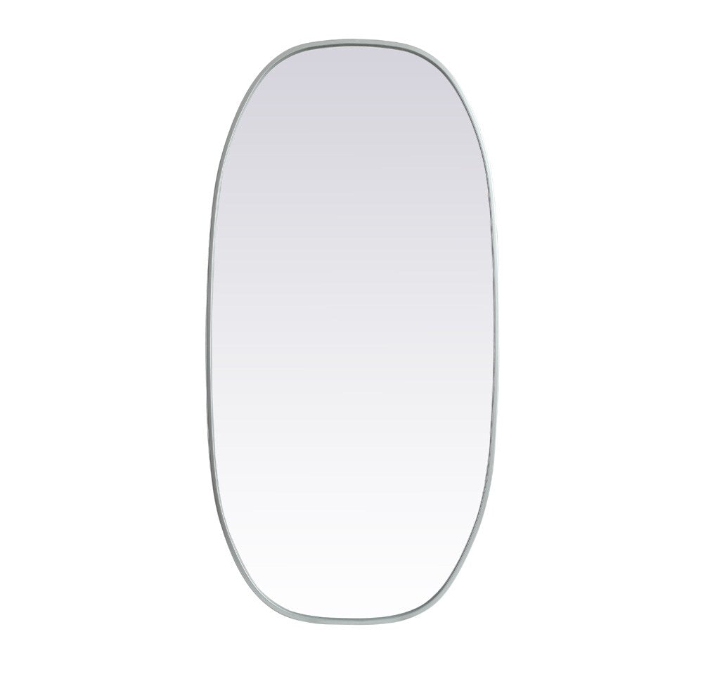 Elegant Furniture & Lighting - Brynn Metal Frame Oval Mirror 24x48 Inch in Silver - MR2B2448SIL veiw 1