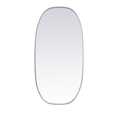 Elegant Furniture & Lighting - Brynn Metal Frame Oval Mirror 24x48 Inch in Silver - MR2B2448SIL veiw 1