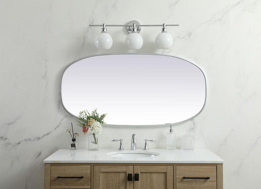Elegant Furniture & Lighting - Brynn Metal Frame Oval Mirror 24x48 Inch in Silver - MR2B2448SIL veiw 2