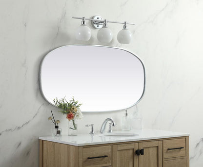 Elegant Furniture & Lighting - Brynn Metal Frame Oval Mirror 24x48 Inch in Silver - MR2B2448SIL veiw 3