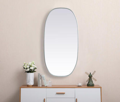 Elegant Furniture & Lighting - Brynn Metal Frame Oval Mirror 24x48 Inch in Silver - MR2B2448SIL veiw 4