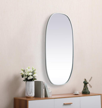 Elegant Furniture & Lighting - Brynn Metal Frame Oval Mirror 24x48 Inch in Silver - MR2B2448SIL veiw 5