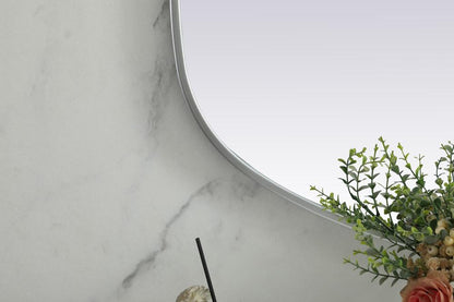 Elegant Furniture & Lighting - Brynn Metal Frame Oval Mirror 24x48 Inch in Silver - MR2B2448SIL veiw 6
