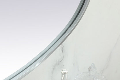 Elegant Furniture & Lighting - Brynn Metal Frame Oval Mirror 24x48 Inch in Silver - MR2B2448SIL veiw 7