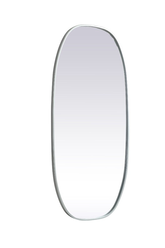 Elegant Furniture & Lighting - Brynn Metal Frame Oval Mirror 24x48 Inch in Silver - MR2B2448SIL veiw 8
