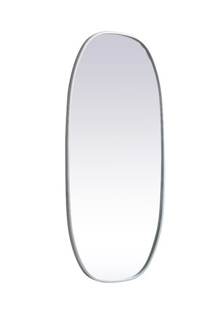 Elegant Furniture & Lighting - Brynn Metal Frame Oval Mirror 24x48 Inch in Silver - MR2B2448SIL veiw 8