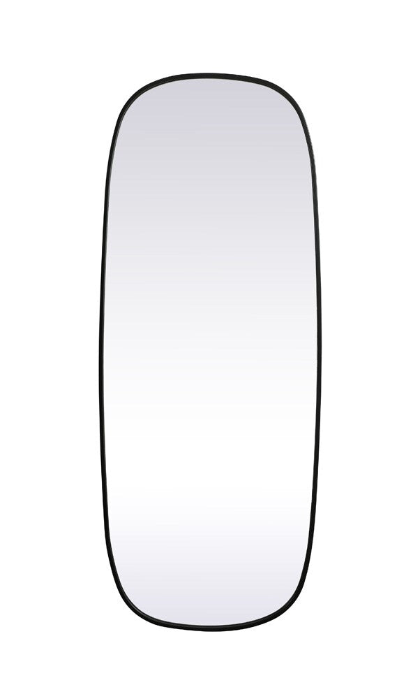 Elegant Furniture & Lighting - Brynn Metal Frame Oval Mirror 24x60 Inch in Black - MR2B2460BLK veiw 1