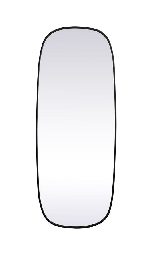 Elegant Furniture & Lighting - Brynn Metal Frame Oval Mirror 24x60 Inch in Black - MR2B2460BLK veiw 1