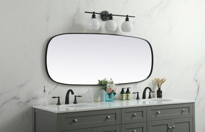 Elegant Furniture & Lighting - Brynn Metal Frame Oval Mirror 24x60 Inch in Black - MR2B2460BLK veiw 5