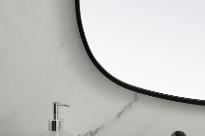 Elegant Furniture & Lighting - Brynn Metal Frame Oval Mirror 24x60 Inch in Black - MR2B2460BLK veiw 6