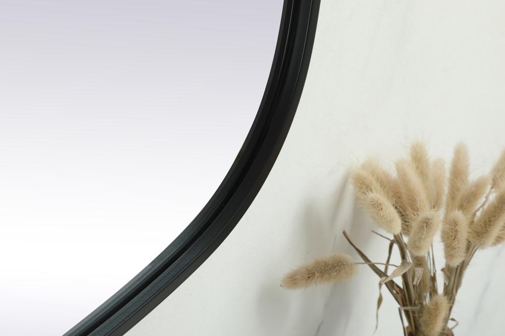Elegant Furniture & Lighting - Brynn Metal Frame Oval Mirror 24x60 Inch in Black - MR2B2460BLK veiw 7