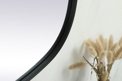 Elegant Furniture & Lighting - Brynn Metal Frame Oval Mirror 24x60 Inch in Black - MR2B2460BLK veiw 7
