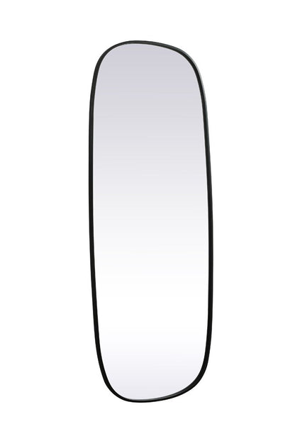 Elegant Furniture & Lighting - Brynn Metal Frame Oval Mirror 24x60 Inch in Black - MR2B2460BLK veiw 8