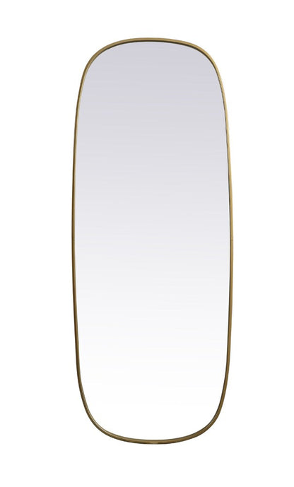Elegant Furniture & Lighting - Brynn Metal Frame Oval Mirror 24x60 Inch in Brass - MR2B2460BRS veiw 1