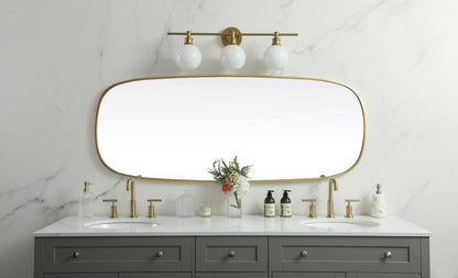 Elegant Furniture & Lighting - Brynn Metal Frame Oval Mirror 24x60 Inch in Brass - MR2B2460BRS veiw 4