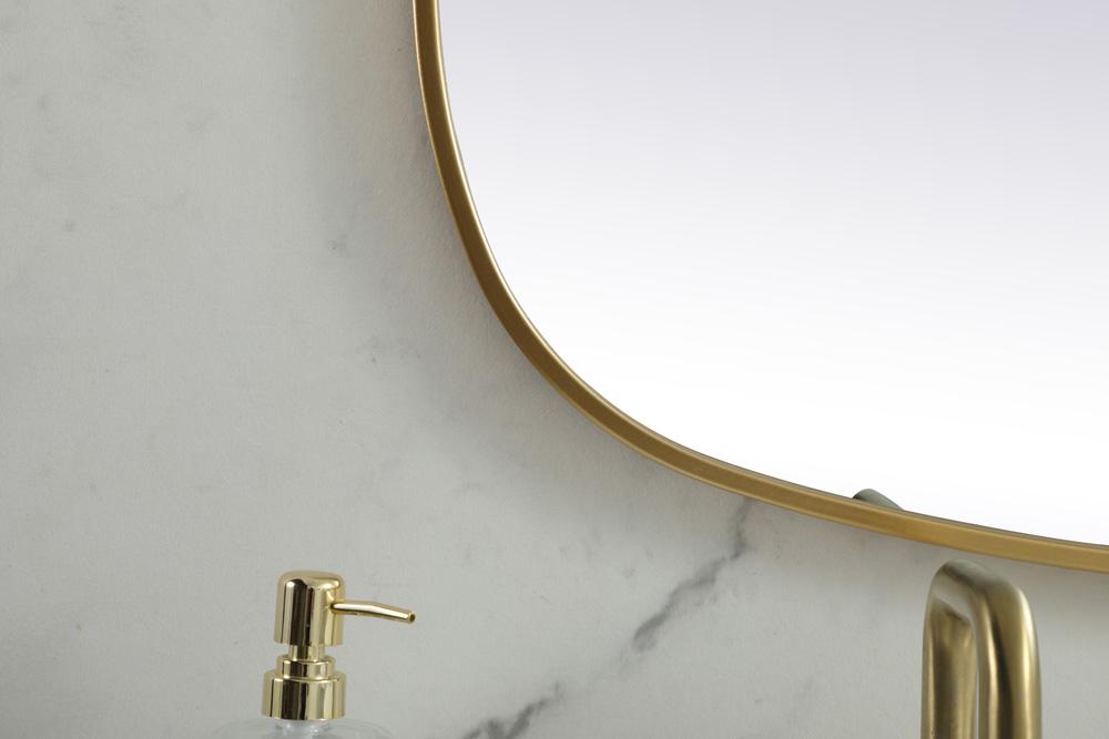 Elegant Furniture & Lighting - Brynn Metal Frame Oval Mirror 24x60 Inch in Brass - MR2B2460BRS veiw 6