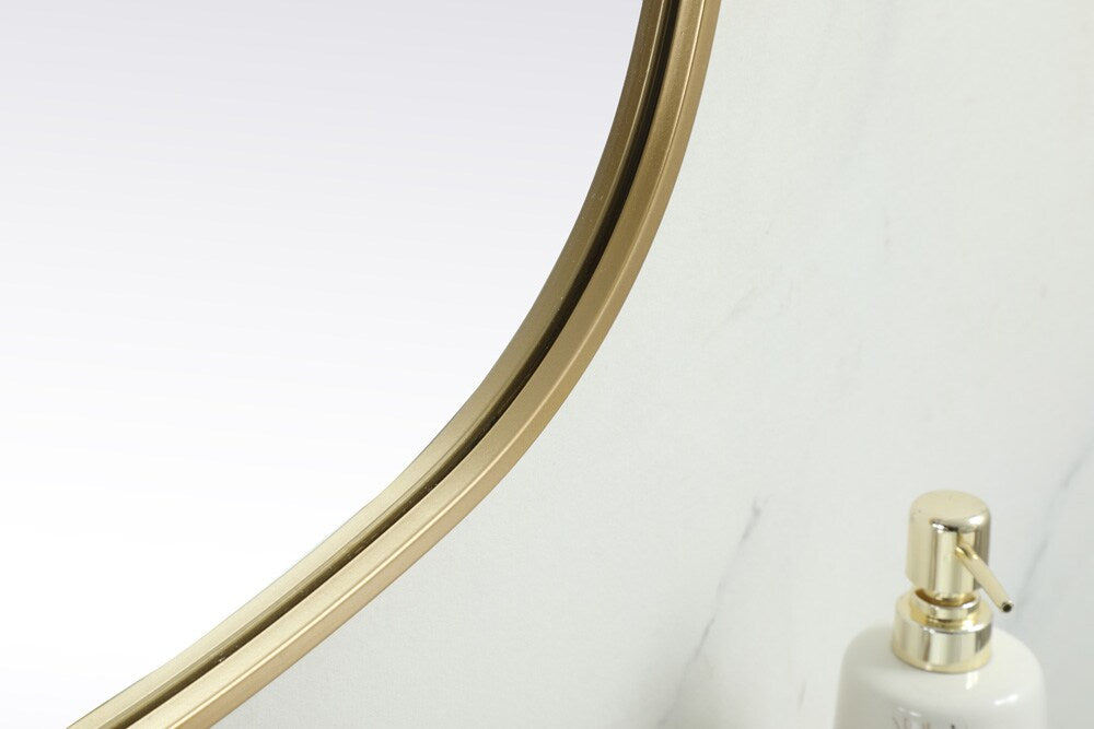 Elegant Furniture & Lighting - Brynn Metal Frame Oval Mirror 24x60 Inch in Brass - MR2B2460BRS veiw 7