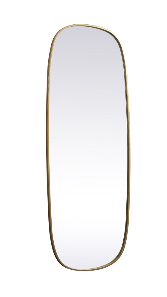 Elegant Furniture & Lighting - Brynn Metal Frame Oval Mirror 24x60 Inch in Brass - MR2B2460BRS veiw 8