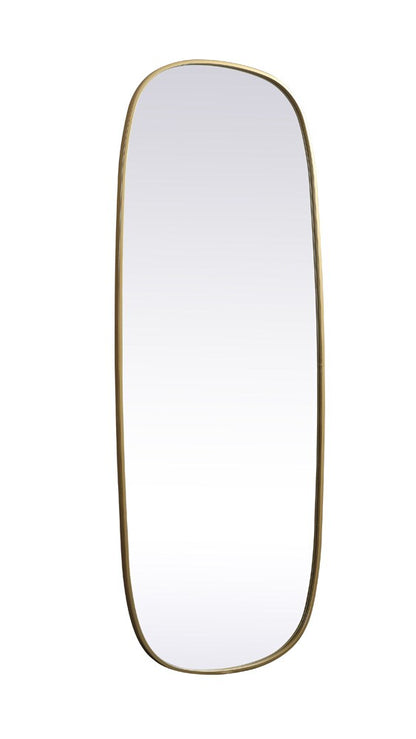 Elegant Furniture & Lighting - Brynn Metal Frame Oval Mirror 24x60 Inch in Brass - MR2B2460BRS veiw 8