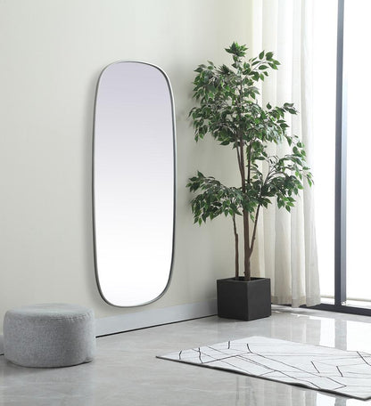 Elegant Furniture & Lighting - Brynn Metal Frame Oval Mirror 24x60 Inch in Silver - MR2B2460SIL veiw 3