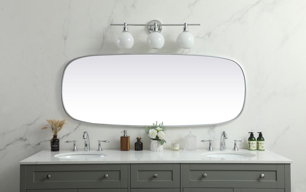 Elegant Furniture & Lighting - Brynn Metal Frame Oval Mirror 24x60 Inch in Silver - MR2B2460SIL veiw 4