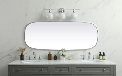 Elegant Furniture & Lighting - Brynn Metal Frame Oval Mirror 24x60 Inch in Silver - MR2B2460SIL veiw 4