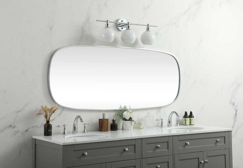 Elegant Furniture & Lighting - Brynn Metal Frame Oval Mirror 24x60 Inch in Silver - MR2B2460SIL veiw 5
