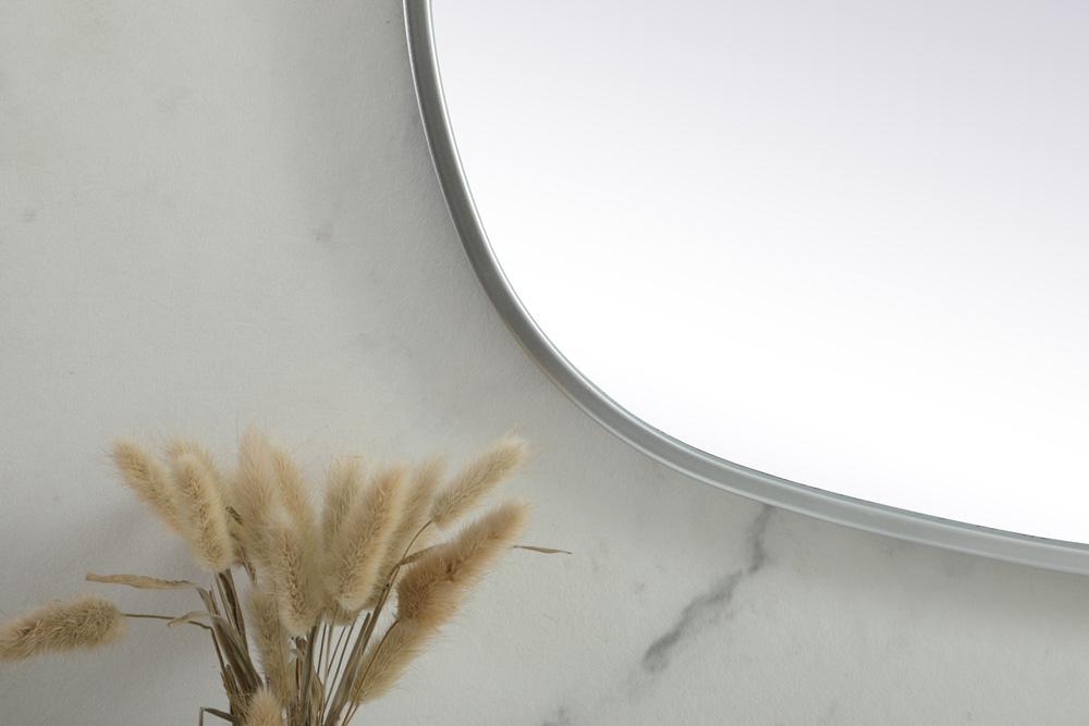 Elegant Furniture & Lighting - Brynn Metal Frame Oval Mirror 24x60 Inch in Silver - MR2B2460SIL veiw 6