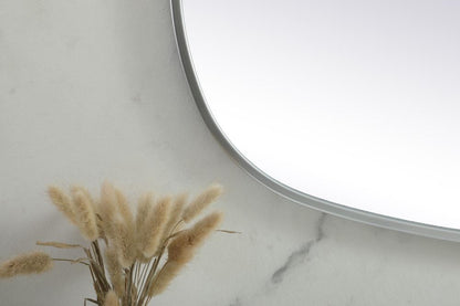 Elegant Furniture & Lighting - Brynn Metal Frame Oval Mirror 24x60 Inch in Silver - MR2B2460SIL veiw 6