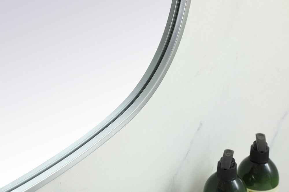 Elegant Furniture & Lighting - Brynn Metal Frame Oval Mirror 24x60 Inch in Silver - MR2B2460SIL veiw 7