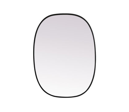 Elegant Furniture & Lighting - Brynn Metal Frame Oval Mirror 27x36 Inch in Black - MR2B2736BLK veiw 1
