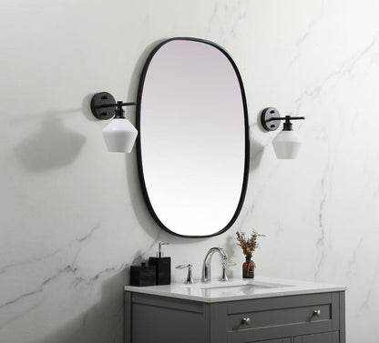 Elegant Furniture & Lighting - Brynn Metal Frame Oval Mirror 27x36 Inch in Black - MR2B2736BLK veiw 3