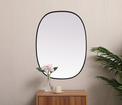 Elegant Furniture & Lighting - Brynn Metal Frame Oval Mirror 27x36 Inch in Black - MR2B2736BLK veiw 4