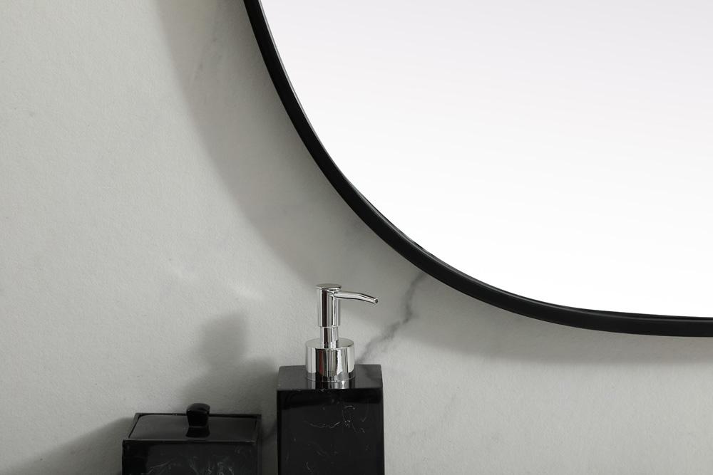 Elegant Furniture & Lighting - Brynn Metal Frame Oval Mirror 27x36 Inch in Black - MR2B2736BLK veiw 6