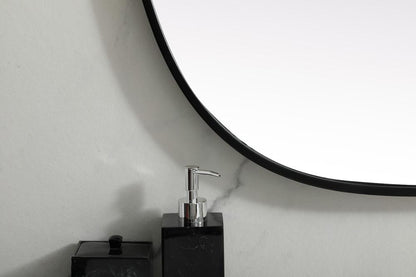 Elegant Furniture & Lighting - Brynn Metal Frame Oval Mirror 27x36 Inch in Black - MR2B2736BLK veiw 6