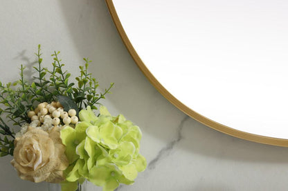 Elegant Furniture & Lighting - Brynn Metal Frame Oval Mirror 27x36 Inch in Brass - MR2B2736BRS veiw 6