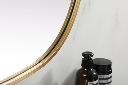 Elegant Furniture & Lighting - Brynn Metal Frame Oval Mirror 27x36 Inch in Brass - MR2B2736BRS veiw 7