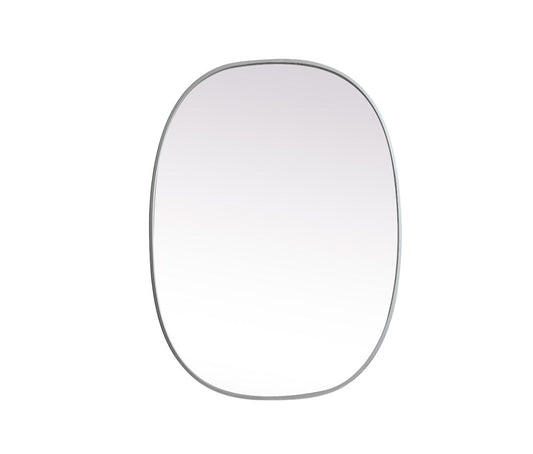 Elegant Furniture & Lighting - Brynn Metal Frame Oval Mirror 27x36 Inch in Silver - MR2B2736SIL veiw 1