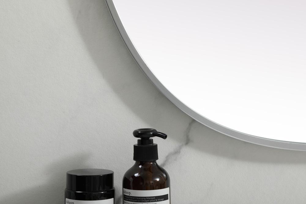 Elegant Furniture & Lighting - Brynn Metal Frame Oval Mirror 27x36 Inch in Silver - MR2B2736SIL veiw 6